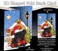 Shaped No-Hole Fold Back Christmas Kennel Card Kit - Little Shih Tzu Dog