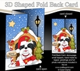 Shaped No-Hole Fold Back Christmas Kennel Card Kit - Little Shih Tzu Dog