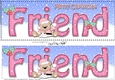 Large DL Merry Christmas FRIEND 3D decoupage with Livvy Bear