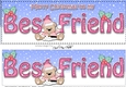 Large DL Merry Christmas BEST FRIEND 3D decoupage with Livvy Bear