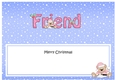 Large DL Merry Christmas FRIEND insert with Livvy Bear
