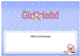 Large DL Merry Christmas GIRLFRIEND insert with Livvy Bear