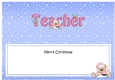 Large DL Merry Christmas TEACHER insert with Livvy Bear