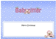 Large DL Merry Christmas BABYSITTER insert with Livvy Bear