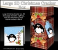 3D Large Christmas Cracker Box -  Tartan Pip Penguin