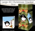 3D Large Christmas Cracker Box -  Tartan Pip Penguin