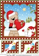 Christmas 8 x 8 Scalloped Corner Topper - Livvy Bear has a Heart & Mistletoe