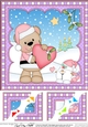 Christmas 8 x 8 Scalloped Corner Topper - Livvy Bear has a Heart & Mistletoe