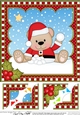 Christmas 8 x 8 Scalloped Corner Topper - Livvy Bear is Snowballing