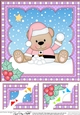 Christmas 8 x 8 Scalloped Corner Topper - Livvy Bear is Snowballing
