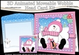 3D Animated Christmas Moveable Wobble Head Card - Snowman Rio has lots of Presents