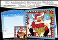 3D Animated Christmas Moveable Wobble Head Card - Rudolph has an Xmas Tree