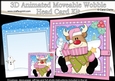 3D Animated Christmas Moveable Wobble Head Card - Rudolph has an Xmas Tree