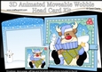 3D Animated Christmas Moveable Wobble Head Card - Rudolph has an Xmas Tree