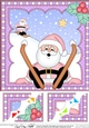 Christmas Santa 8 x 8 Scalloped Corner Topper