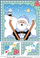Christmas Santa 8 x 8 Scalloped Corner Topper