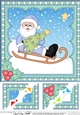Christmas Santa 8 x 8 Scalloped Corner Topper