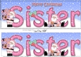 Large DL Merry Christmas SISTER with Santa 3D decoupage