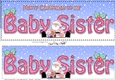 Large DL Merry Christmas to my BABY SISTER with Santa 3D decoupage
