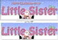 Large DL Merry Christmas to my LITTLE SISTER with Santa 3D decoupage