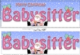 Large DL Merry Christmas BABYSITTER with Santa 3D decoupage