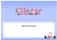 Large DL Merry Christmas SISTER with Santa insert