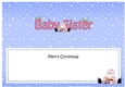Large DL Merry Christmas BABY SISTER with Santa insert