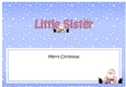 Large DL Merry Christmas LITTLE SISTER with Santa insert