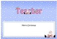Large DL Merry Christmas TEACHER with Santa insert