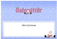 Large DL Merry Christmas BABYSITTER with Santa insert