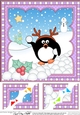Christmas Penguin 8 x 8 Scalloped Corner Topper