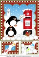 Christmas Penguin 8 x 8 Scalloped Corner Topper