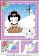 Christmas Penguin 8 x 8 Scalloped Corner Topper