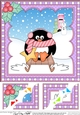 Christmas Penguin 8 x 8 Scalloped Corner Topper