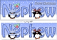 Large DL Merry Christmas NEPHEW 3D decoupage with Penguins
