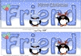 Large DL Merry Christmas FRIEND 3D decoupage with Penguins