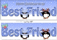 Large DL Merry Christmas to my BEST FRIEND 3D decoupage with Penguins