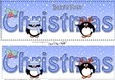 Large DL Merry Christmas BABYS 1st CHRISTMAS 3D decoupage with Penguins