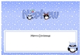 Large DL Merry Christmas NEPHEW insert with Penguins