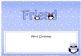 Large DL Merry Christmas FRIEND insert with Penguins