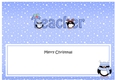 Large DL Merry Christmas TEACHER insert with Penguins