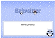 Large DL Merry Christmas BABYSITTER insert with Penguins