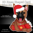 3D Shaped Christmas Card Kit - Little German Shepherd Dog