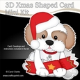 3D Shaped Christmas Card Kit - Little Cavachon Dog