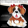 3D Shaped Card  Kit - Little St Bernard Dog Lady