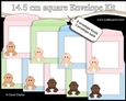 Cute New Baby 14.5 x 14.5 cm envelope Kit