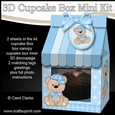 3D Mini Milk Carton Cupcake Treat Box Mini Kit - Cute Little Austin Bear