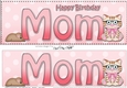 Large DL Happy Birthday MOM 3D decoupage with Cute Little Cat