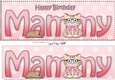 Large DL Happy Birthday MAMMY 3D decoupage with Cute Little Cat