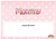 Large DL Happy Birthday MOMMY insert with Cute Little Cat